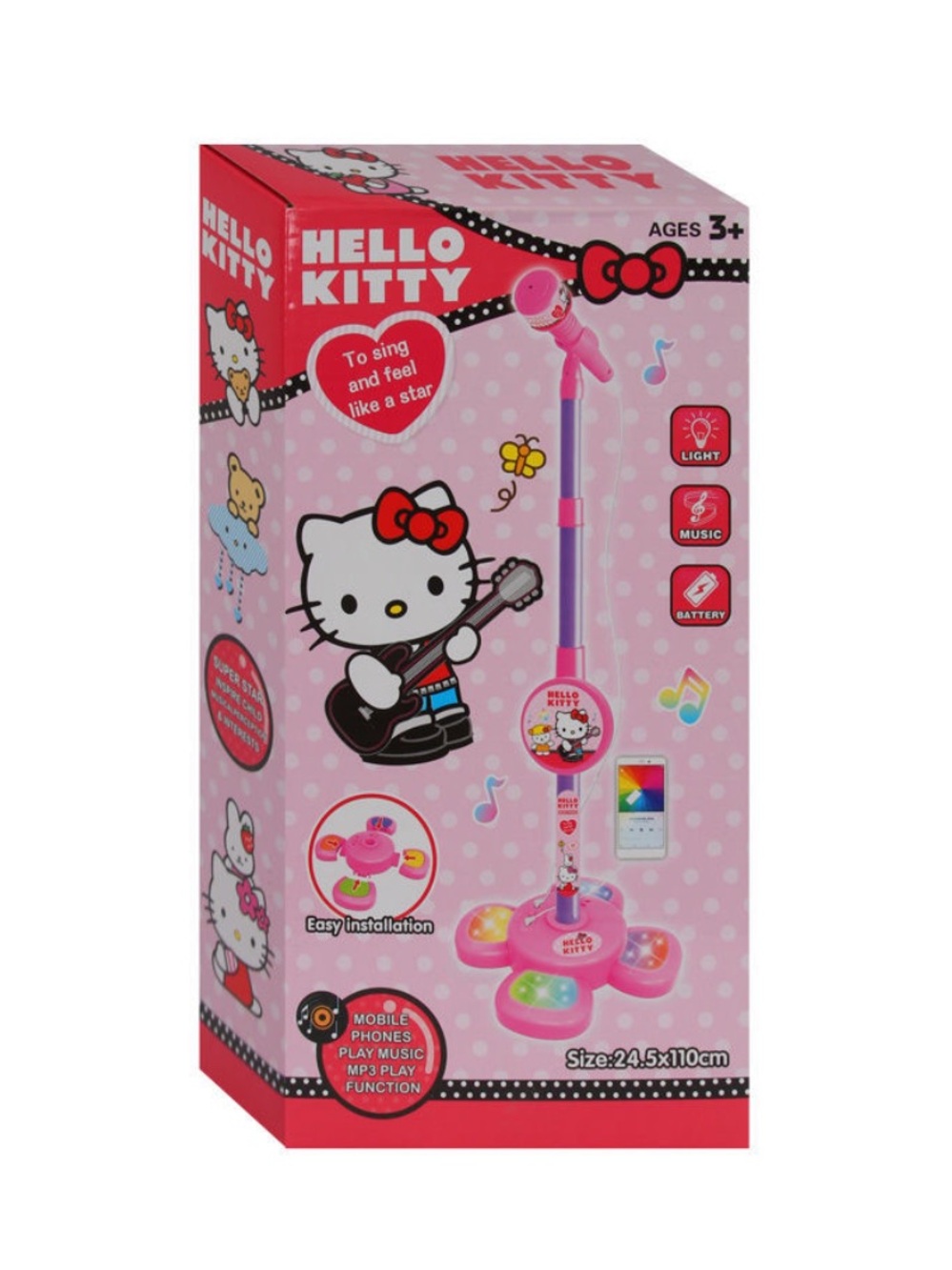 Hello Kitty Pink Light-Up Karaoke Microphone Stand
